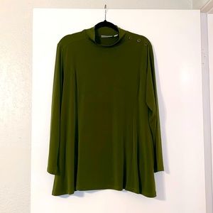 Susan Graver BNWOT Army Green Long Sleeve Size 1XP